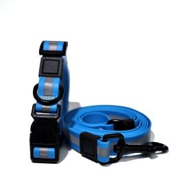 Reflective Leash Set It Can Reflect Light Sources Effectively Enhancing The Safety Of Pets During Outdoor Outings (Option: Blue-20mm)